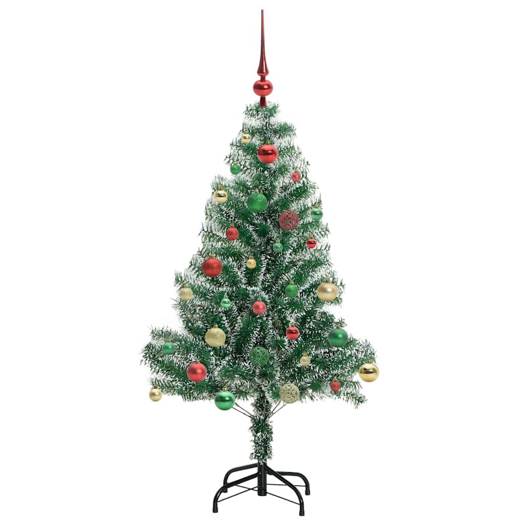 Mű karácsonyi fa hóval borítva LED fényekkel 150 cm