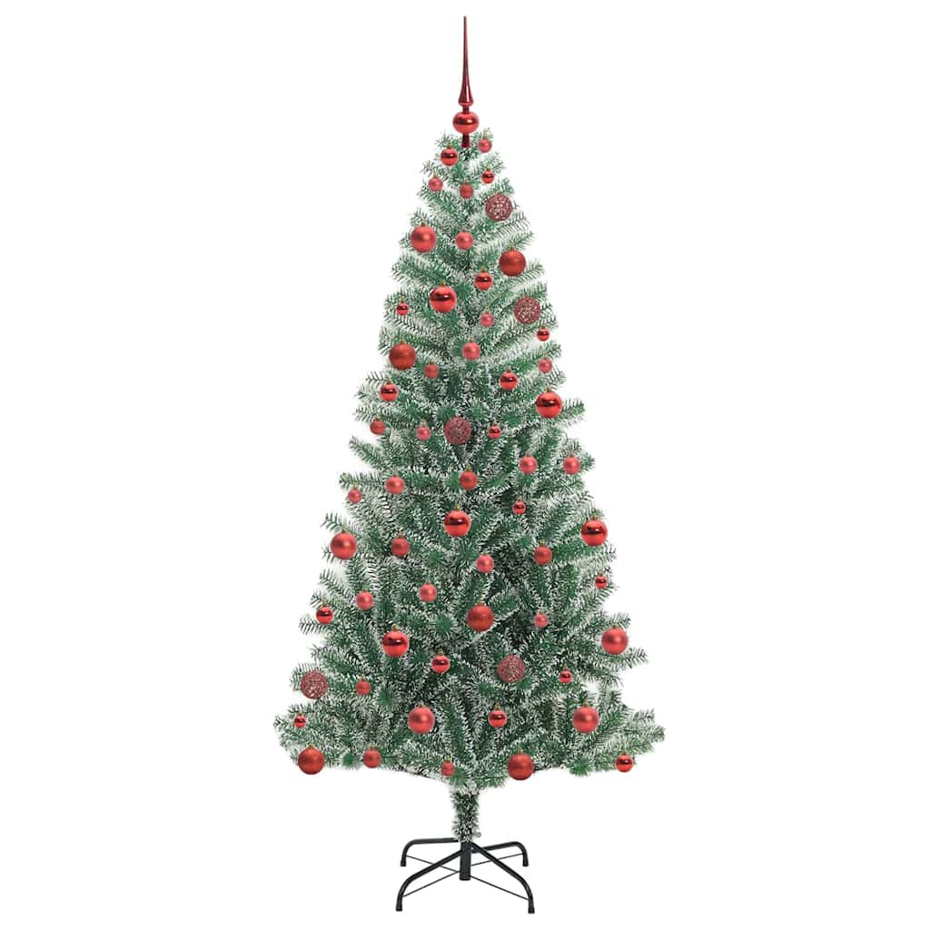 Mű karácsonyi fa hóval borítva LED fényekkel 180 cm