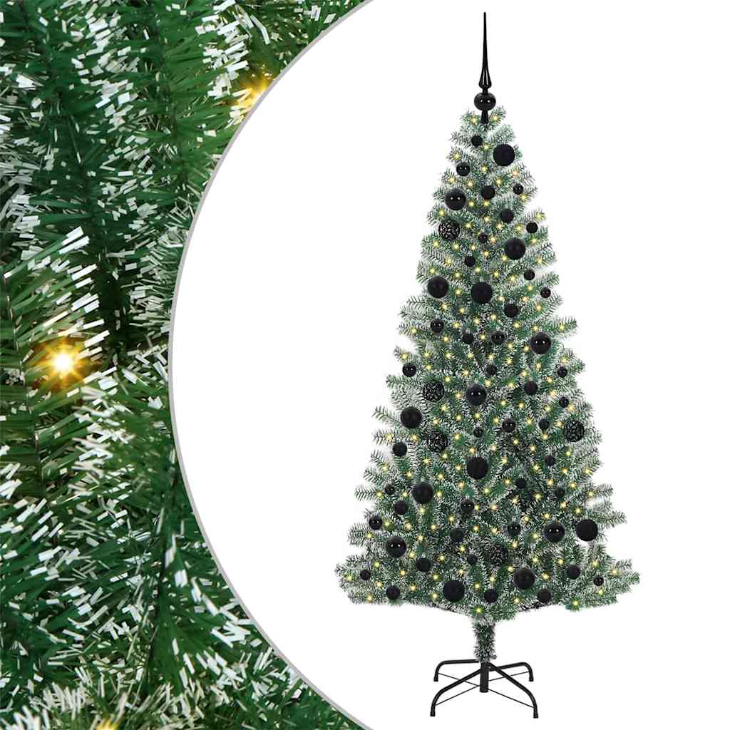 Mű karácsonyi fa hóval borítva LED fényekkel 180 cm