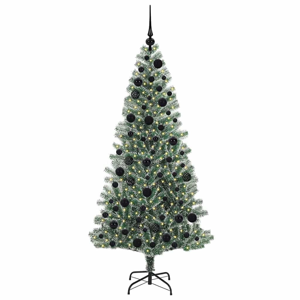 Mű karácsonyi fa hóval borítva LED fényekkel 180 cm