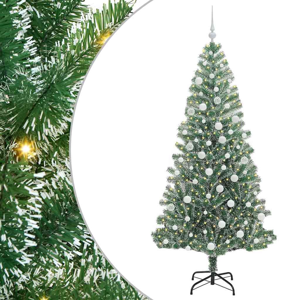 Mű karácsonyi fa hóval borítva LED fényekkel 180 cm