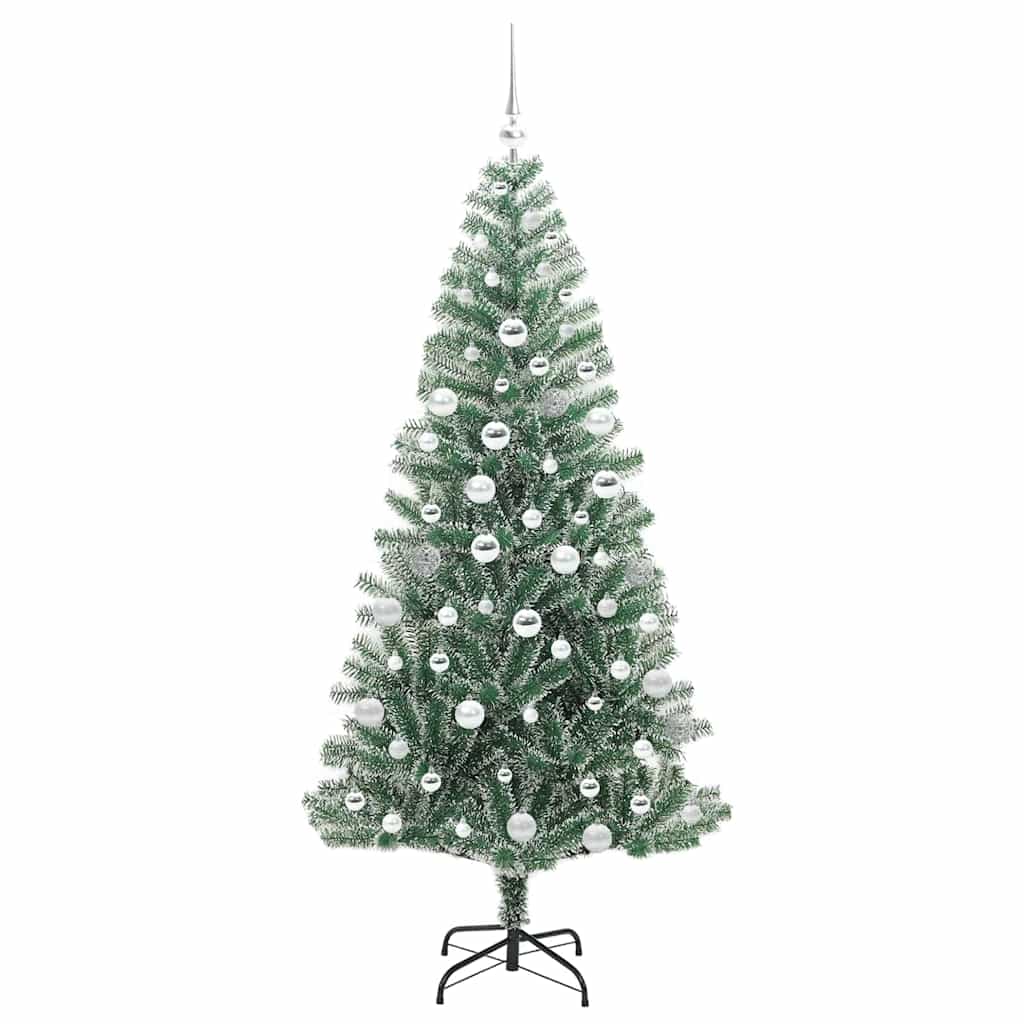 Mű karácsonyi fa hóval borítva LED fényekkel 180 cm
