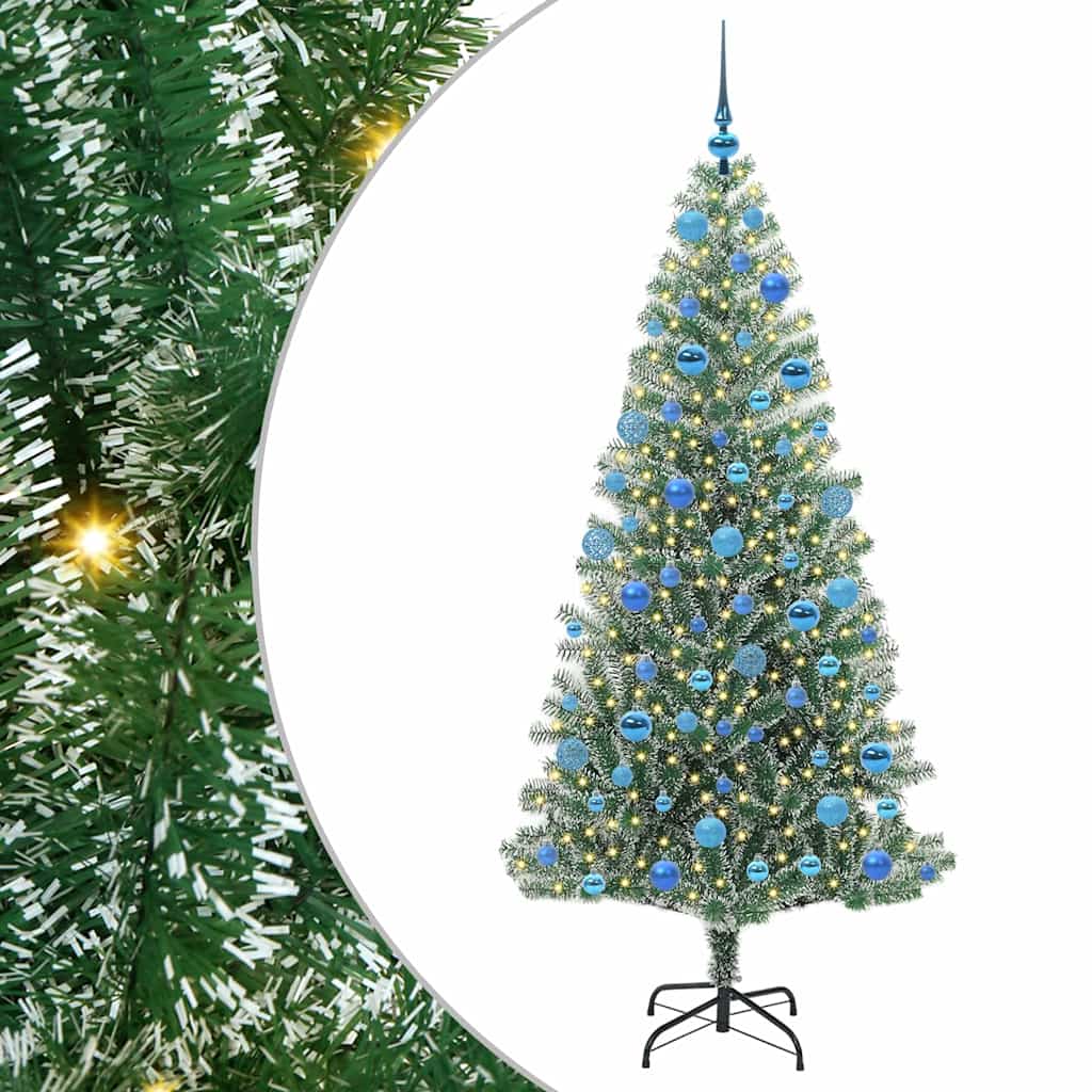 Mű karácsonyi fa hóval borítva LED fényekkel 180 cm