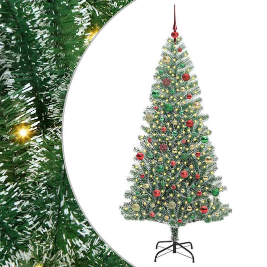 Mű karácsonyi fa hóval borítva LED fényekkel 180 cm