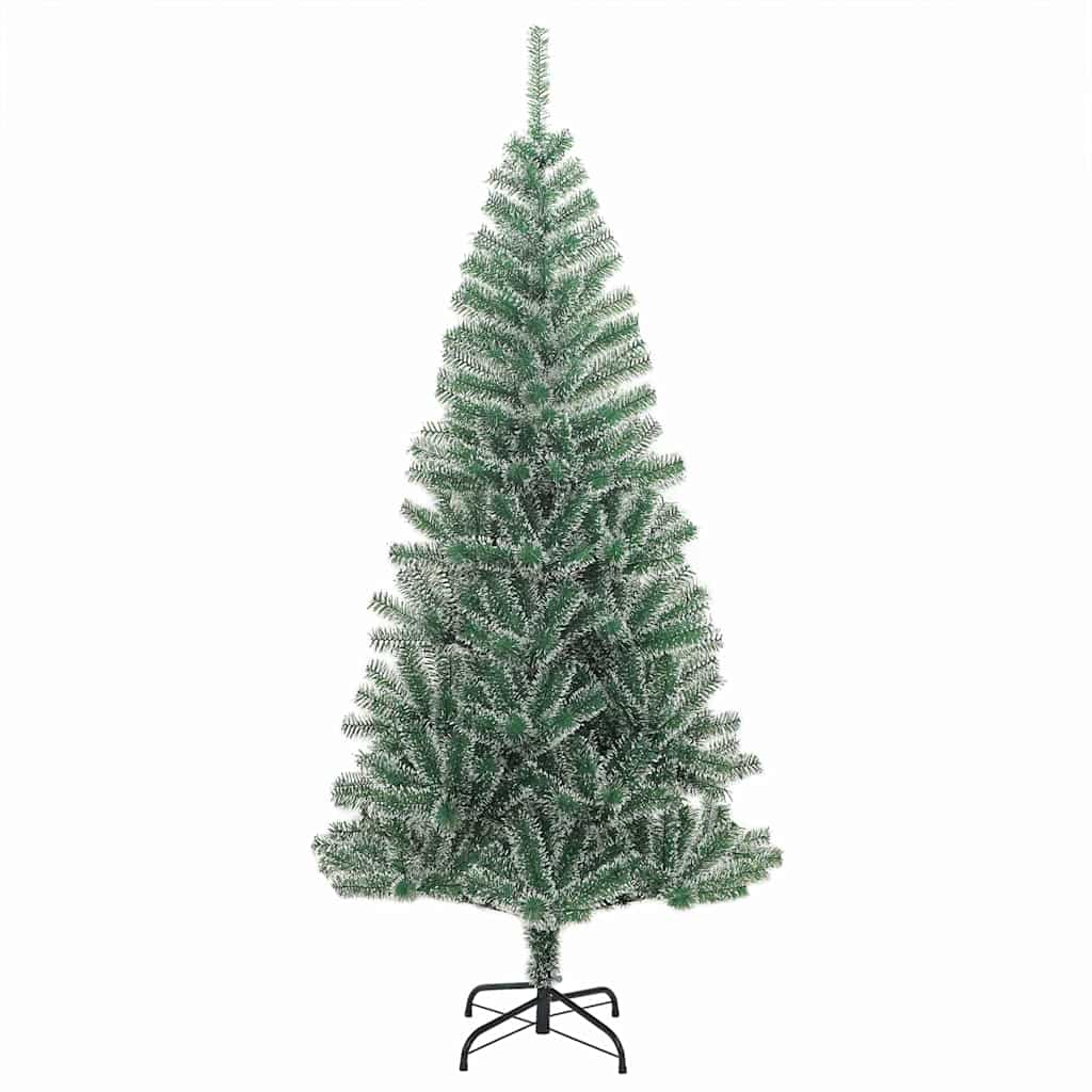 Mű karácsonyi fa hóval borítva LED fényekkel 210 cm