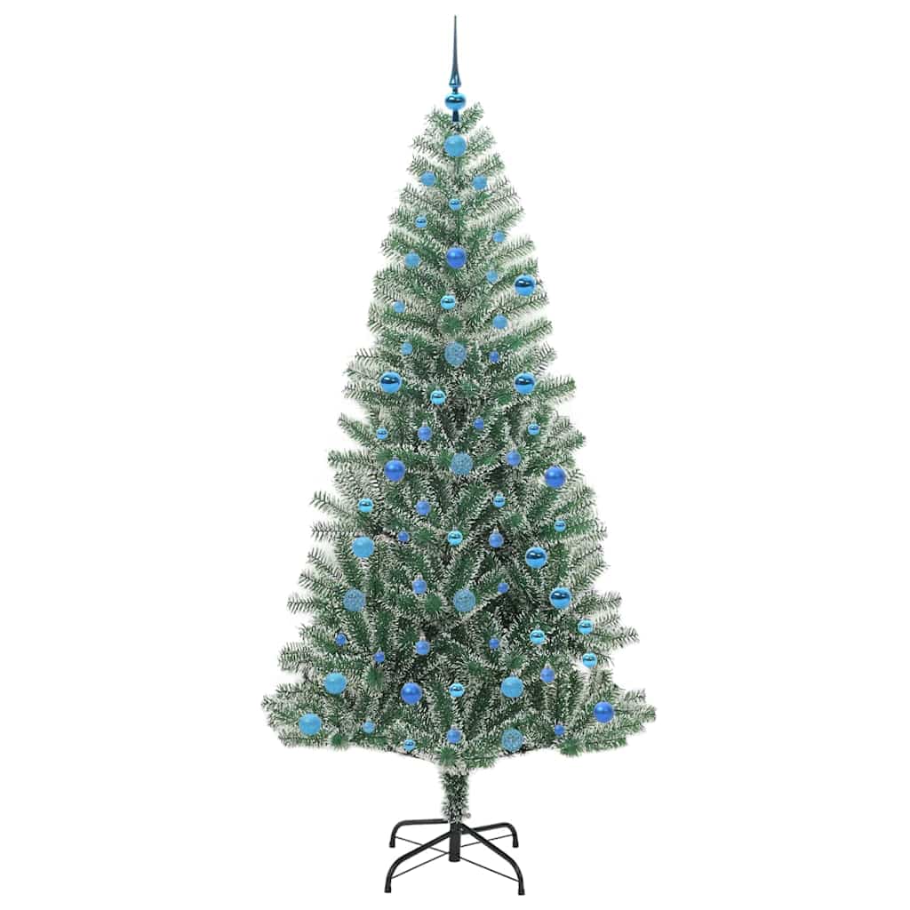 Mű karácsonyi fa hóval borítva LED fényekkel 210 cm