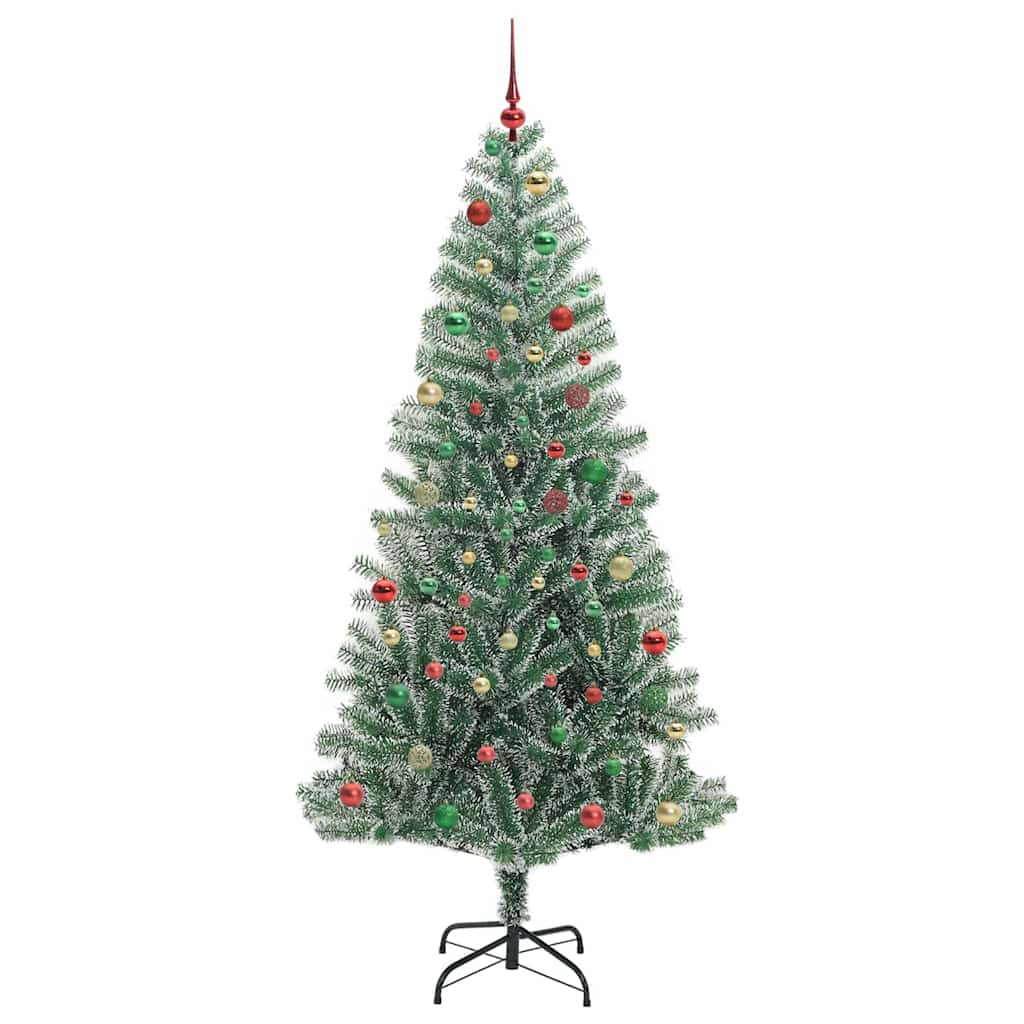 Mű karácsonyi fa hóval borítva LED fényekkel 210 cm