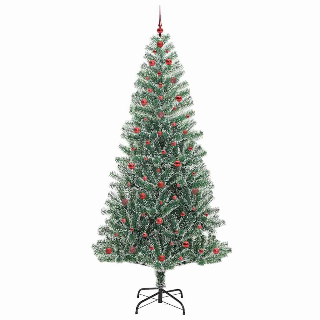 Mű karácsonyi fa hóval borítva LED fényekkel 240 cm