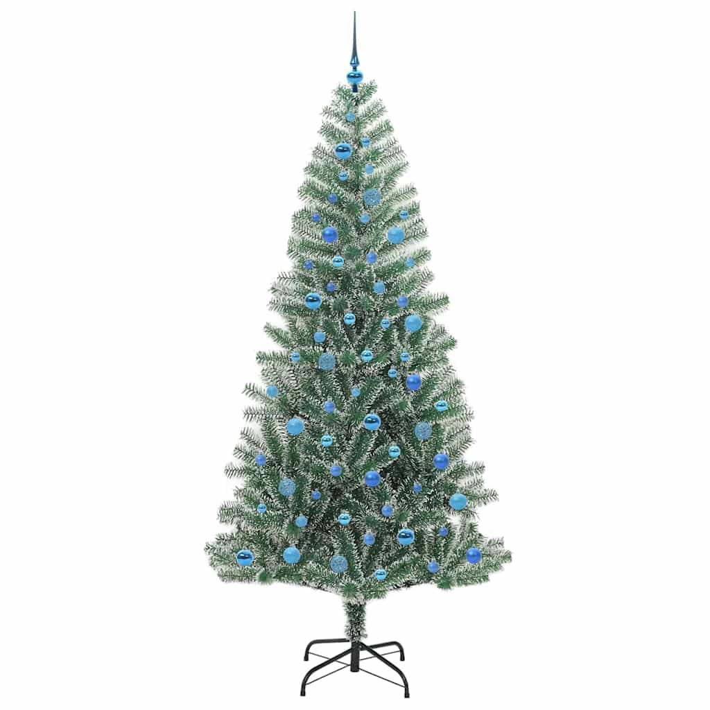 Mű karácsonyi fa hóval borítva LED fényekkel 240 cm