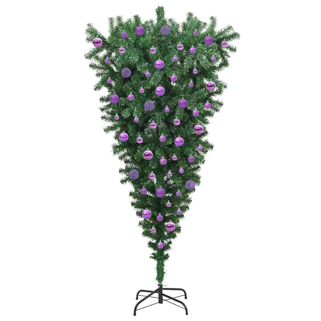 Fejre állítható műfenyő világító gömbbel Zöld 180 cm PVC