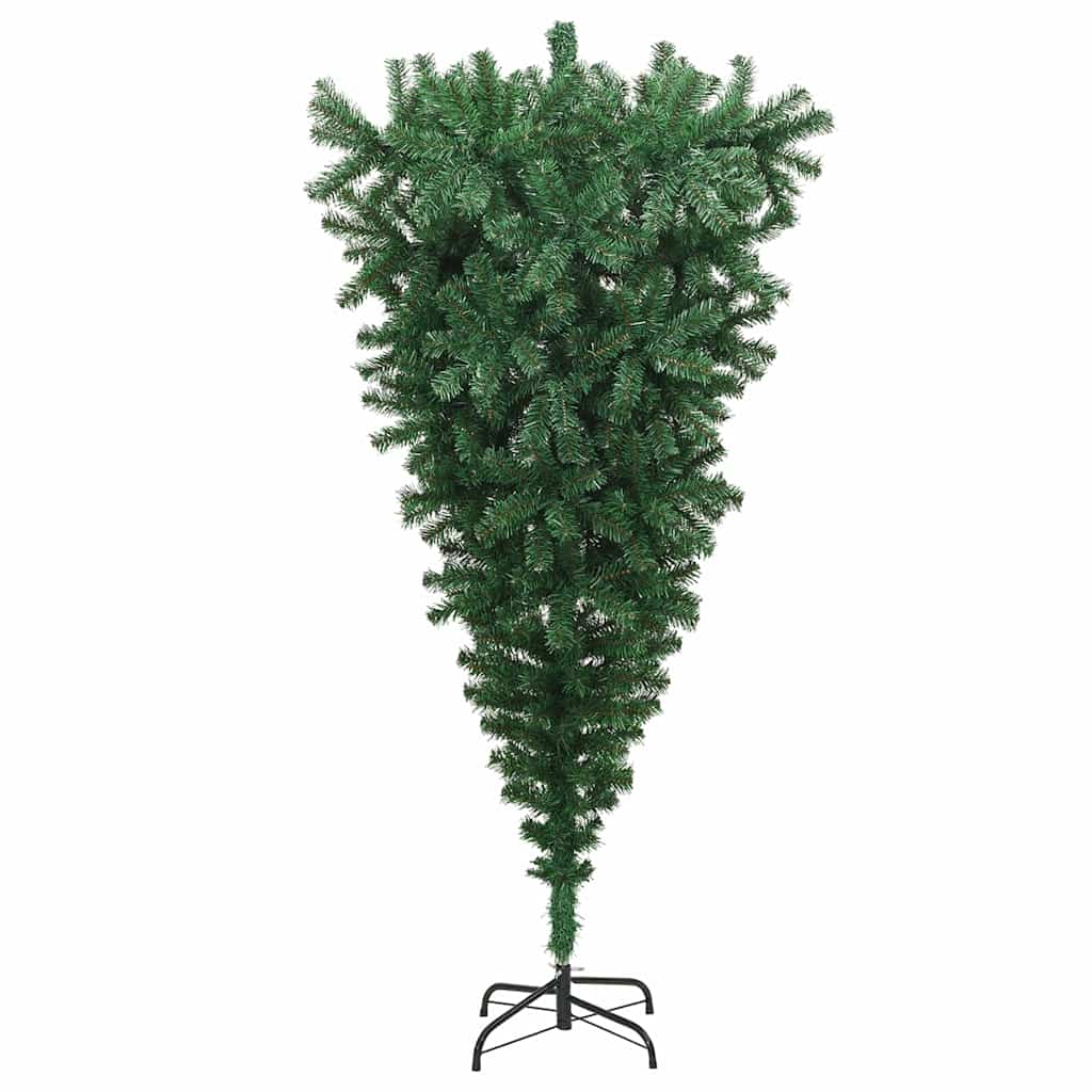 Felfelé álló műfenyő világító díszkészlettel Zöld 240 cm PVC