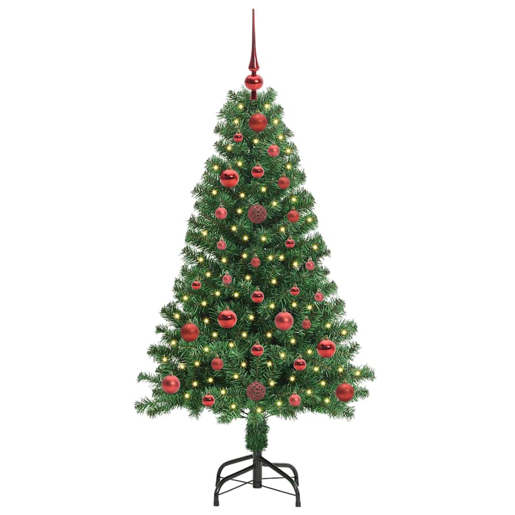 Mű karácsonyfa 150 LED-del Zöld 120 cm PVC és Acél és Műanyag