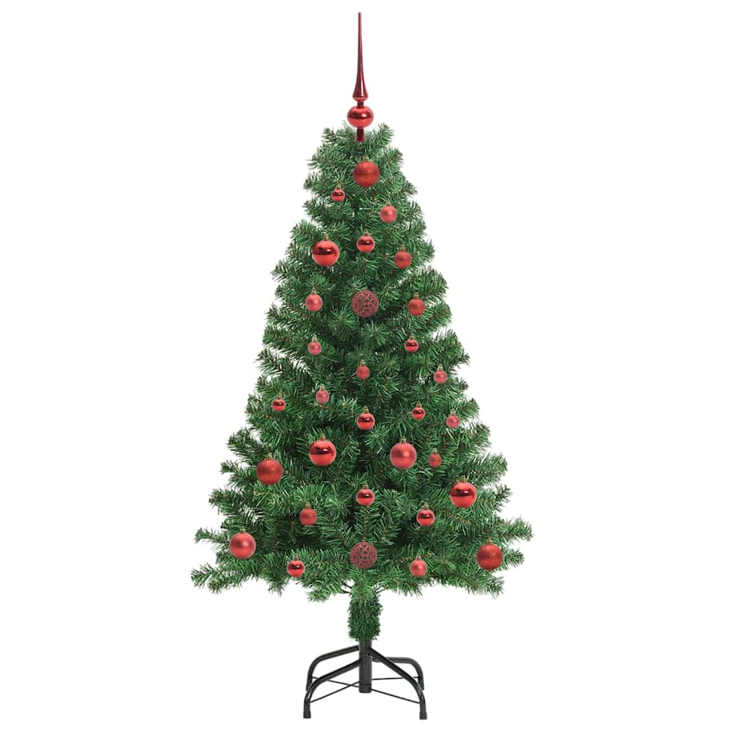Mű karácsonyfa 150 LED-del Zöld 120 cm PVC és Acél és Műanyag