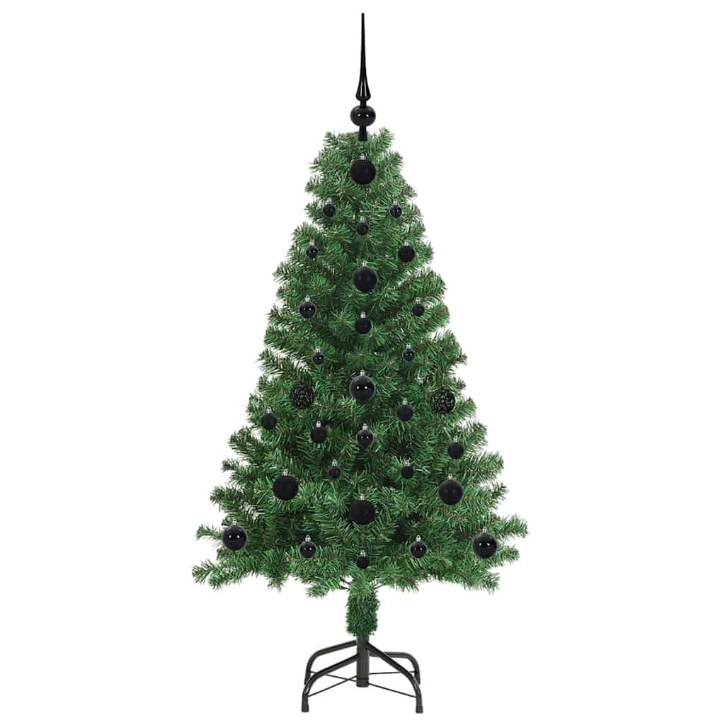 Mű karácsonyfa 150 LED-del Zöld 120 cm PVC és Acél és Műanyag