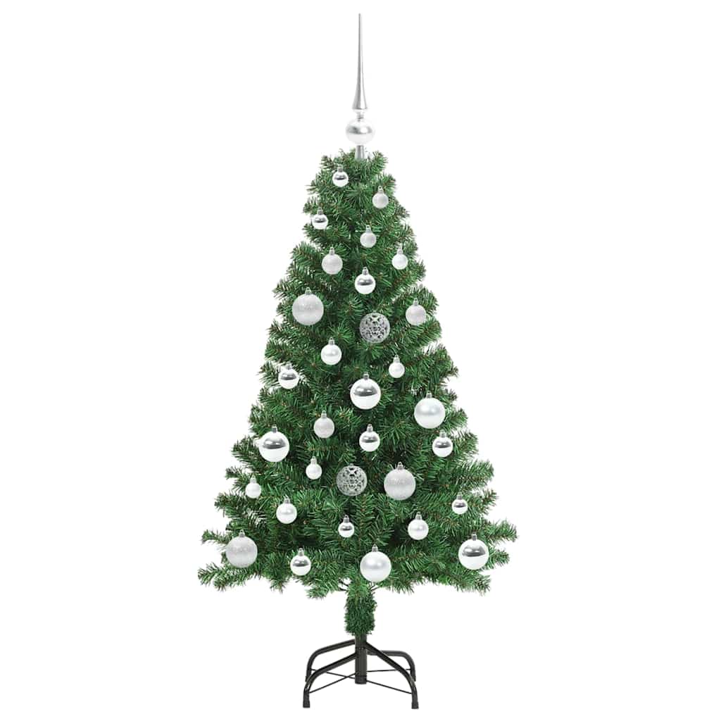 Mű karácsonyfa 150 LED-del Zöld 120 cm PVC és Acél és Műanyag