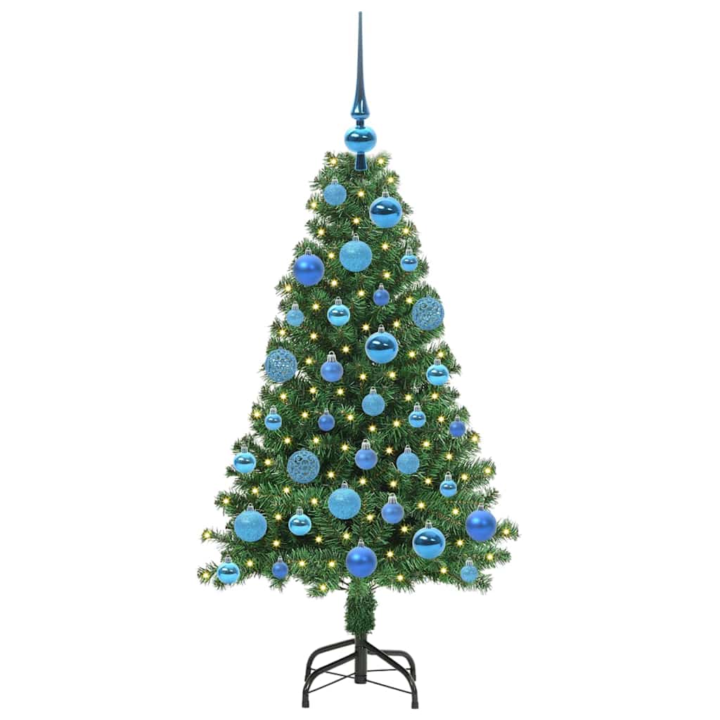 Mű karácsonyfa 150 LED-del Zöld 120 cm PVC és Acél és Műanyag