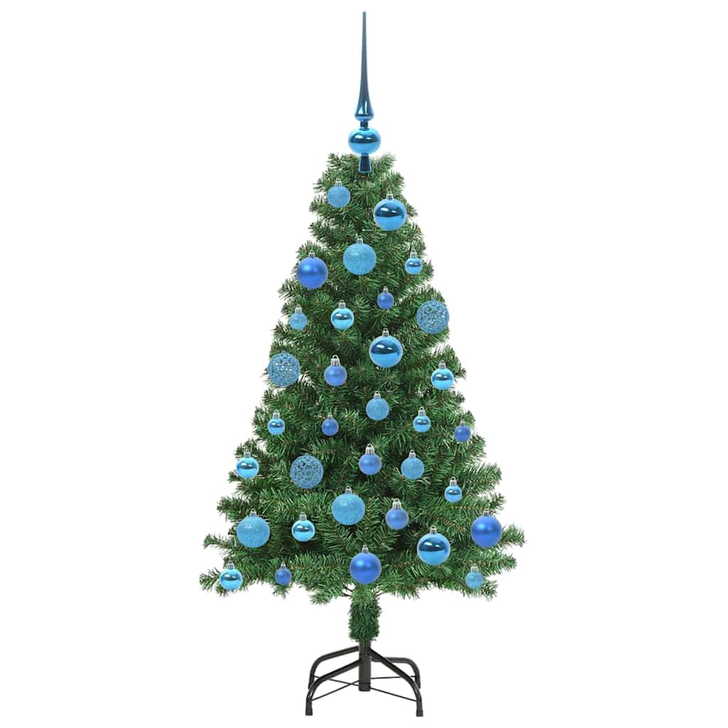 Mű karácsonyfa 150 LED-del Zöld 120 cm PVC és Acél és Műanyag