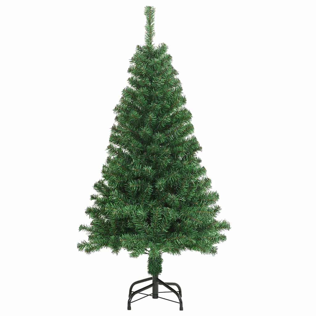 Mű karácsonyfa 150 LED-del Zöld 120 cm PVC és Acél és Műanyag