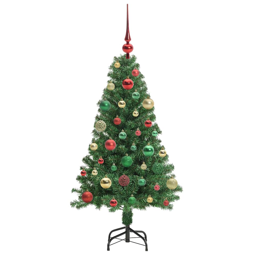 Mű karácsonyfa 150 LED-del Zöld 120 cm PVC és Acél és Műanyag