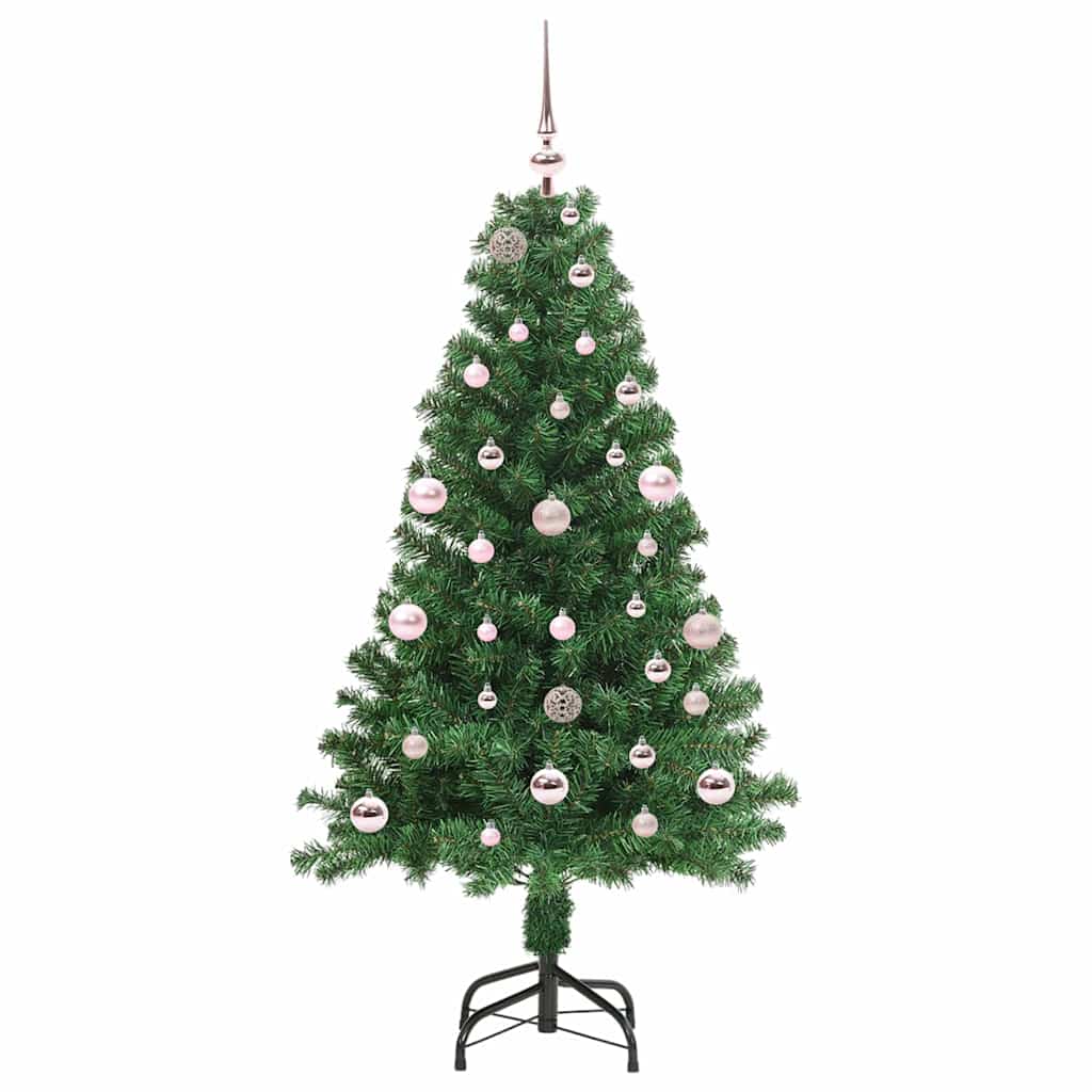Mű karácsonyfa 150 LED-del Zöld 150 cm PVC és Acél és Műanyag
