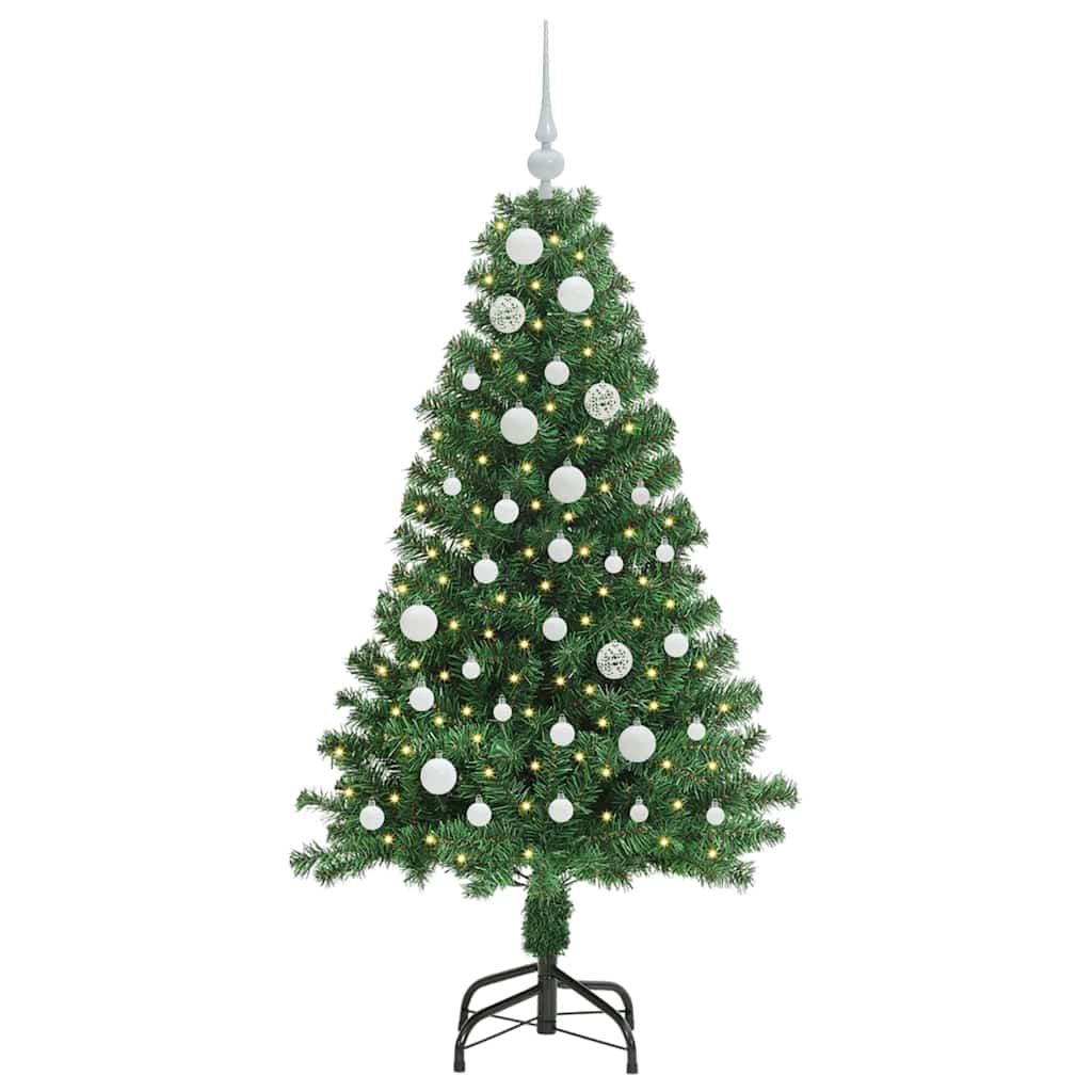 Mű karácsonyfa 150 LED-del Zöld 150 cm PVC és Acél és Műanyag