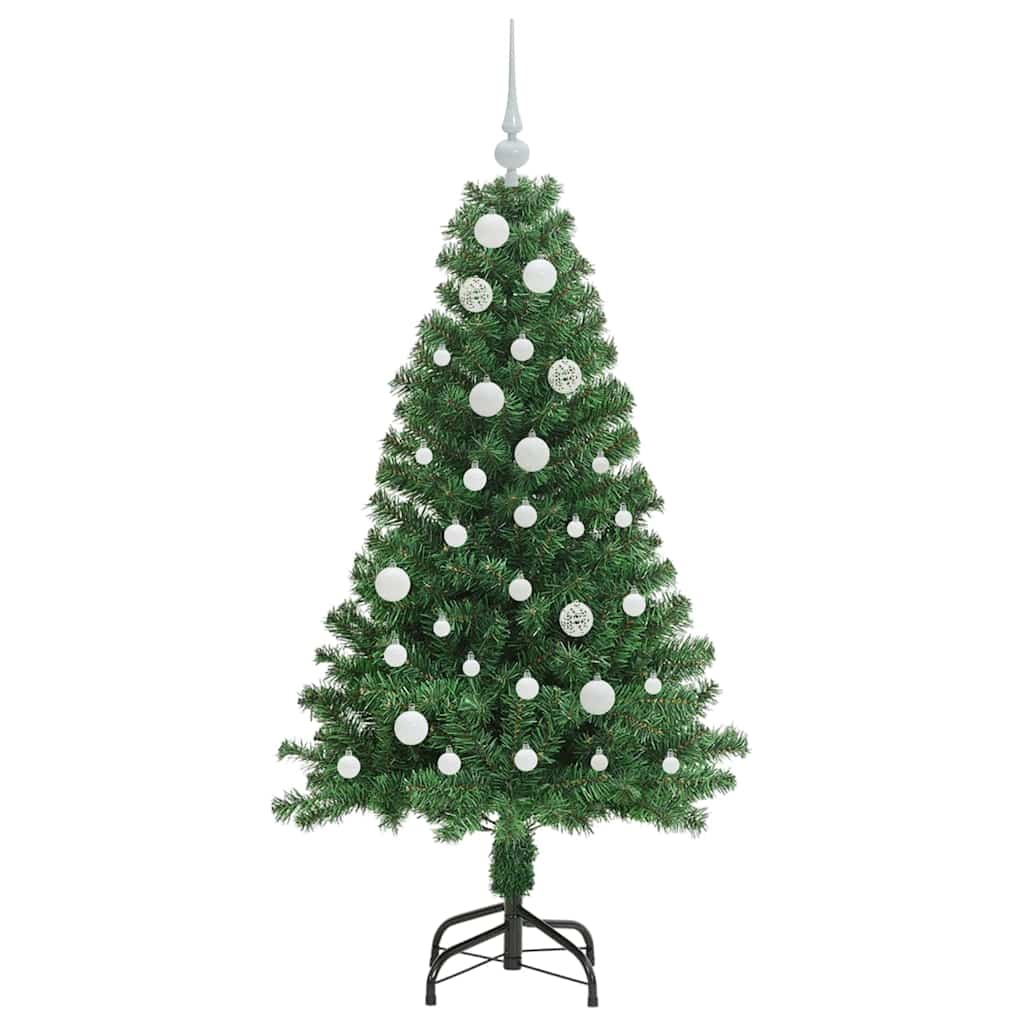 Mű karácsonyfa 150 LED-del Zöld 150 cm PVC és Acél és Műanyag
