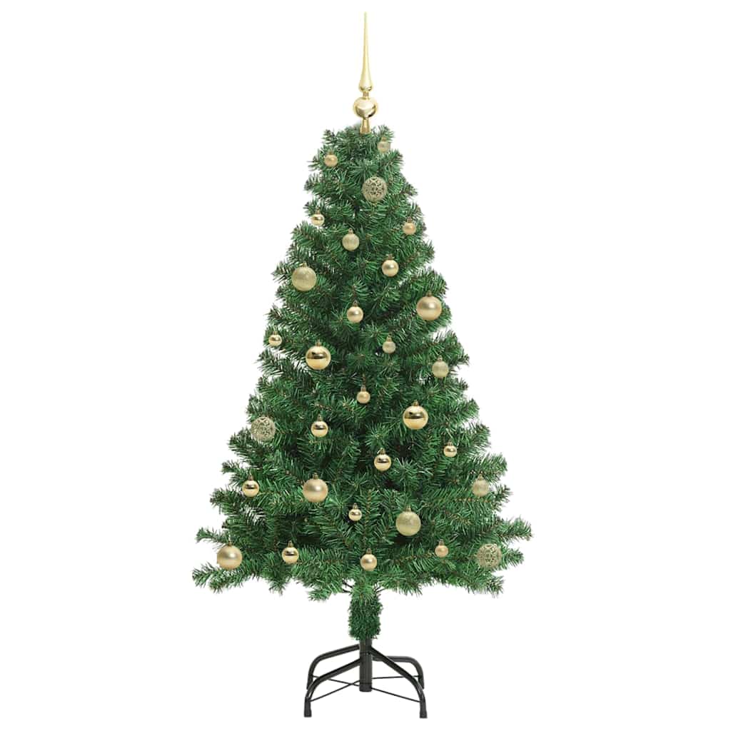 Mű karácsonyfa 150 LED-del Zöld 150 cm PVC és Acél és Műanyag