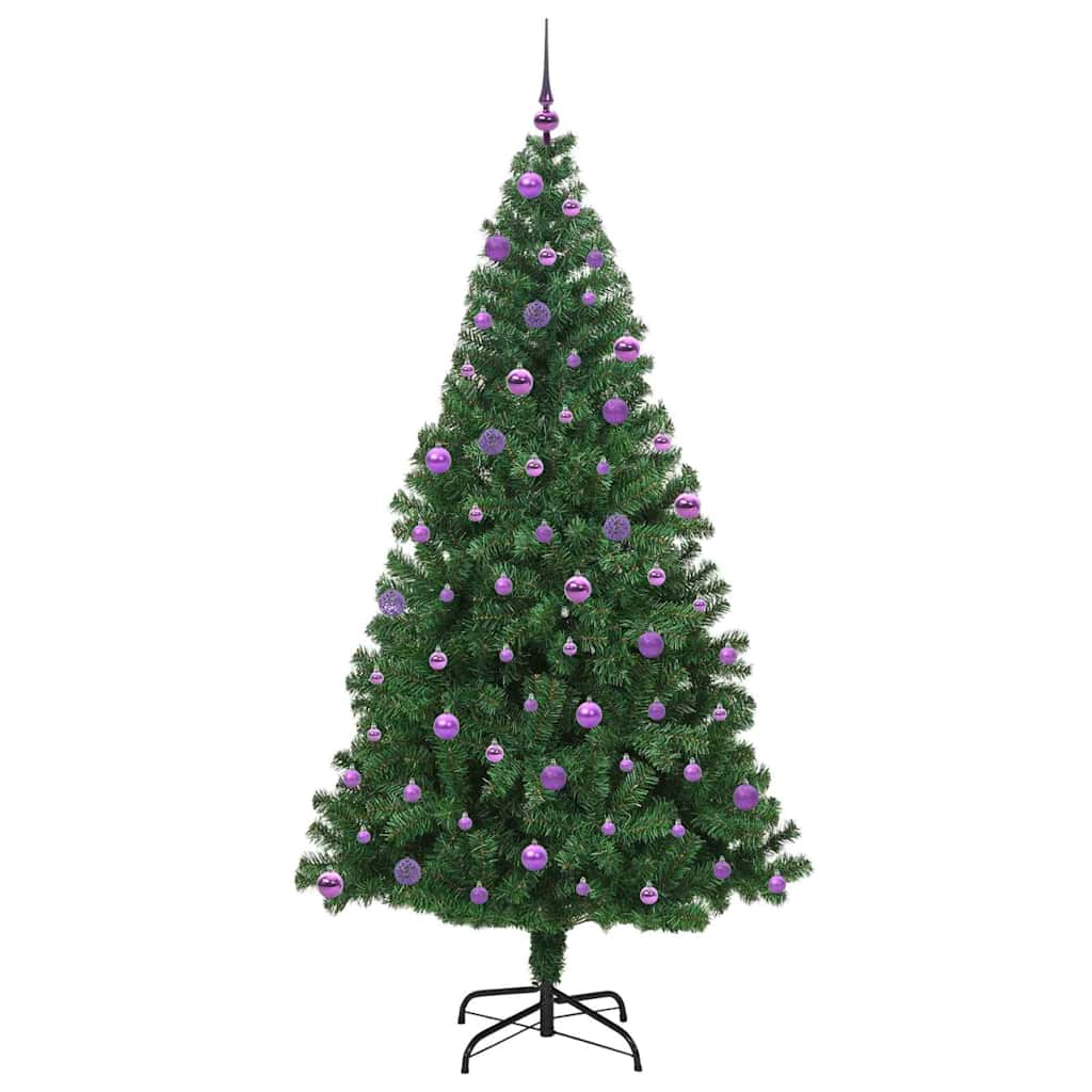 Mű karácsonyfa 300 LED-del Zöld 210 cm PVC és Acél és Műanyag