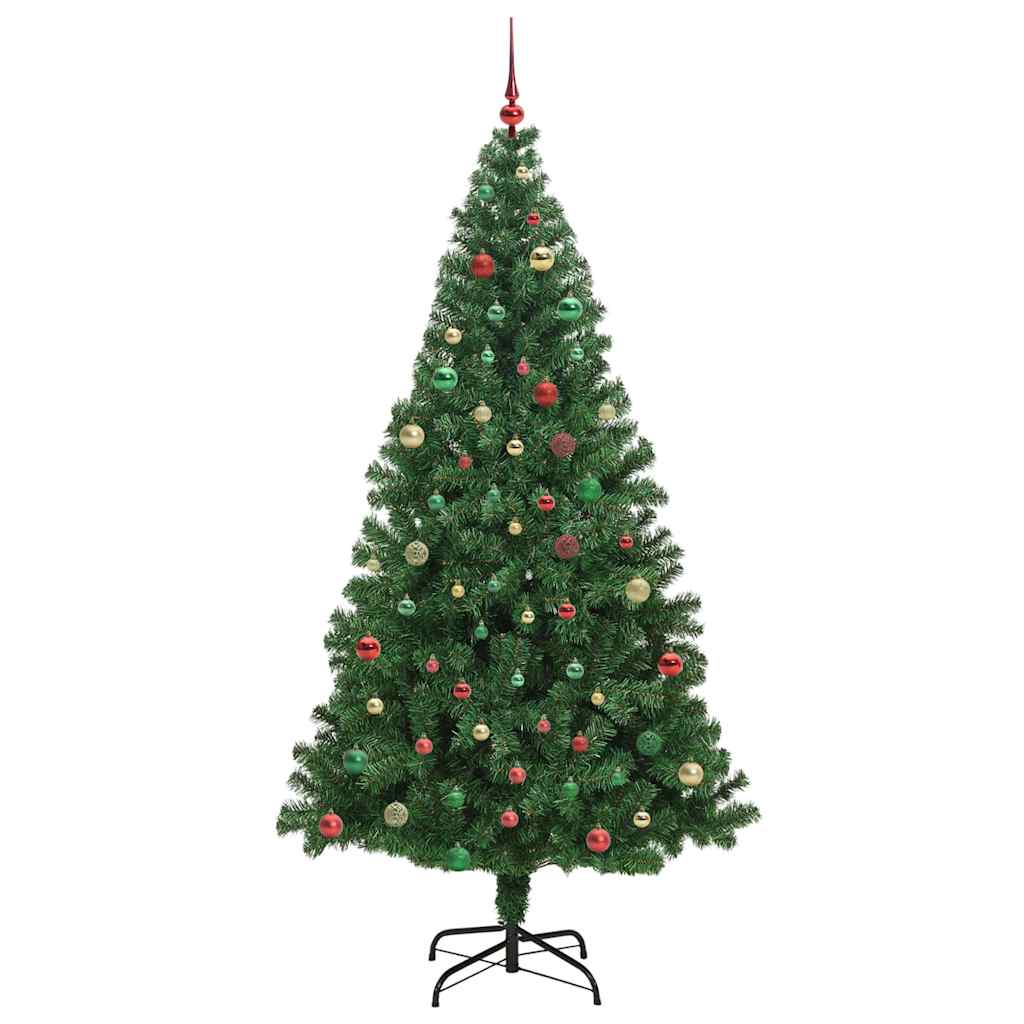 Mű karácsonyfa 300 LED-del Zöld 210 cm PVC és Acél és Műanyag