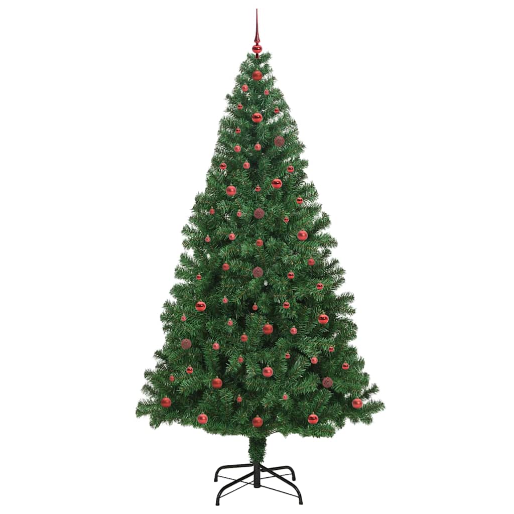 Mű karácsonyfa 300 LED-del Zöld 240 cm PVC és Acél és Műanyag