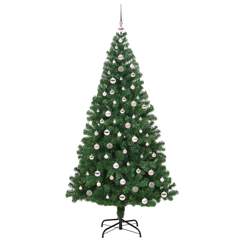 Mű karácsonyfa 300 LED-del Zöld 240 cm PVC és Acél és Műanyag