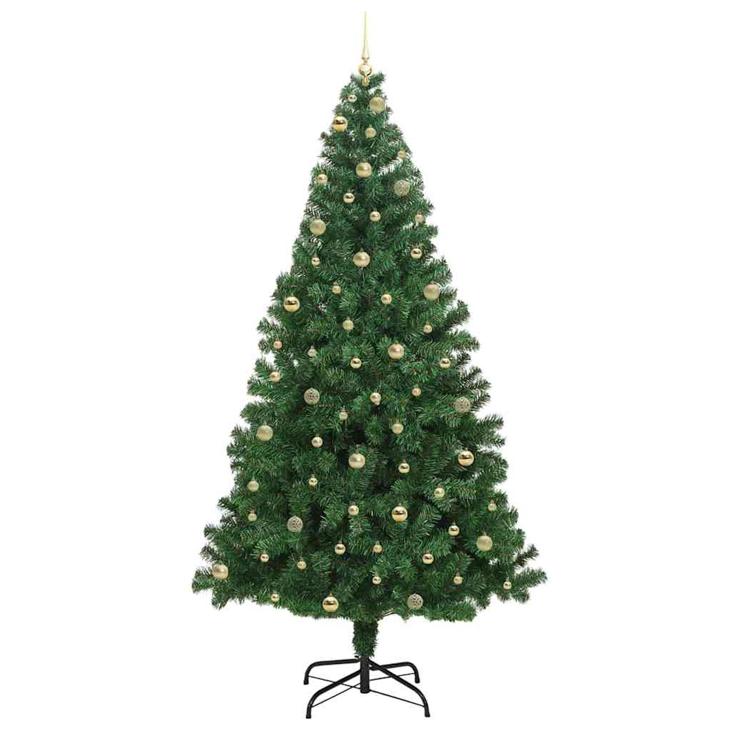 Mű karácsonyfa 300 LED-del Zöld 240 cm PVC és Acél és Műanyag