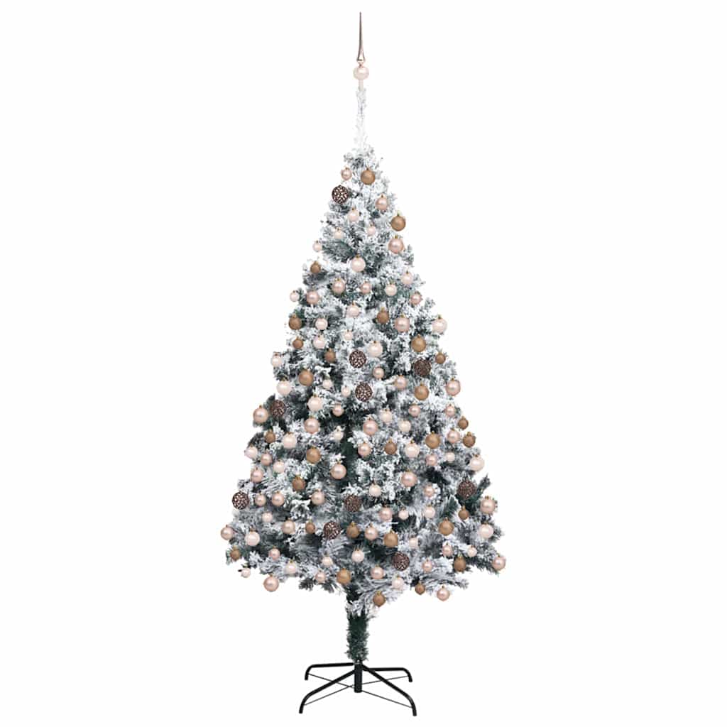 Mű karácsonyfa 300 LED-del Zöld 180 cm PVC és Acél és Műanyag