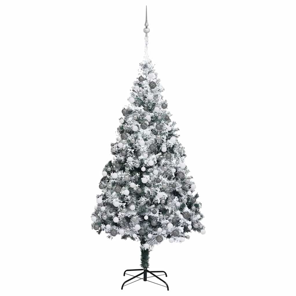 Mű karácsonyfa 300 LED-del Zöld 180 cm PVC és Acél és Műanyag
