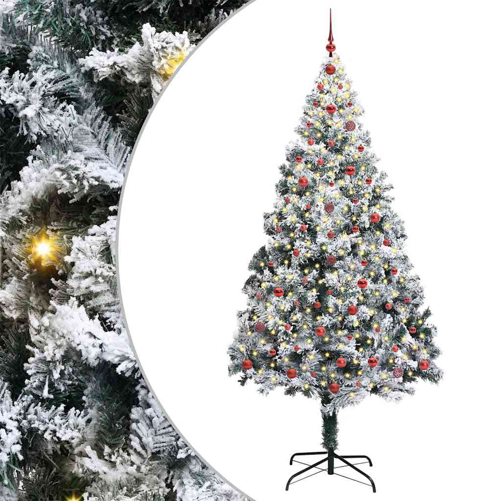 Mű karácsonyfa 300 LED-del Zöld 240 cm PVC és Acél és Műanyag