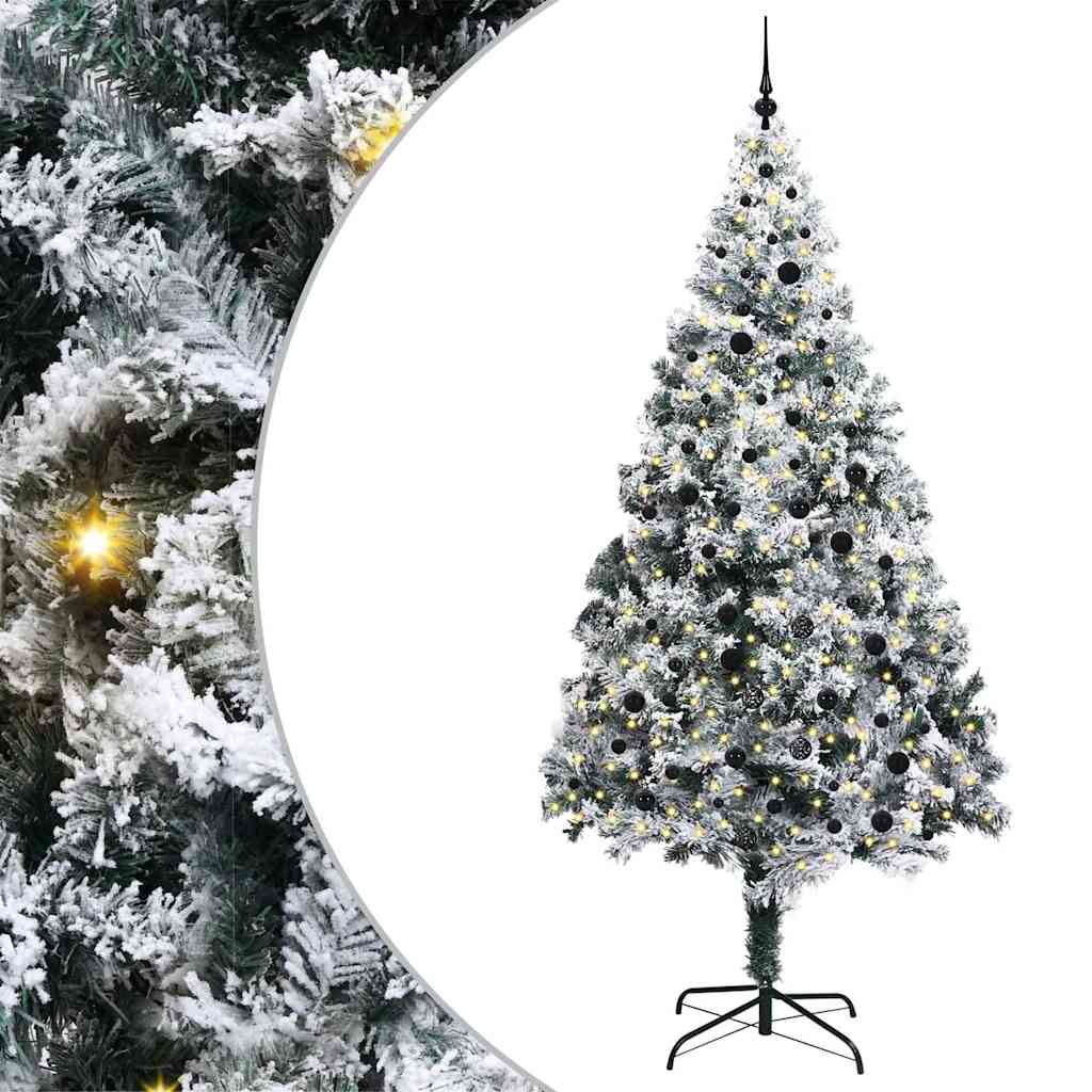 Mű karácsonyfa 300 LED-del Zöld 240 cm PVC és Acél és Műanyag