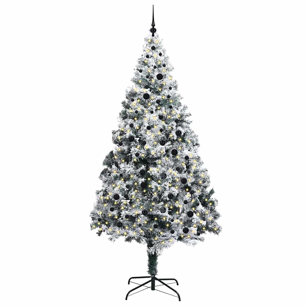 Mű karácsonyfa 300 LED-del Zöld 240 cm PVC és Acél és Műanyag