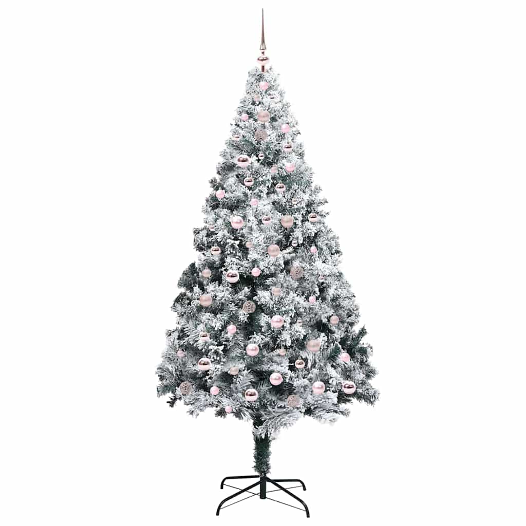 Mű karácsonyfa 300 LED-del Zöld 240 cm PVC és Acél és Műanyag