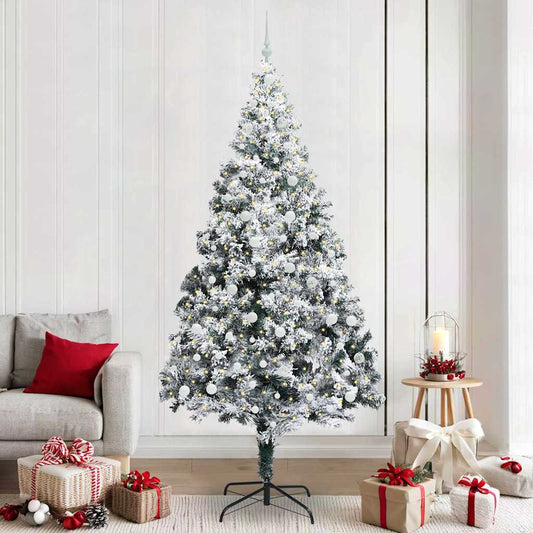 Mű karácsonyfa 300 LED-del Zöld 240 cm PVC és Acél és Műanyag