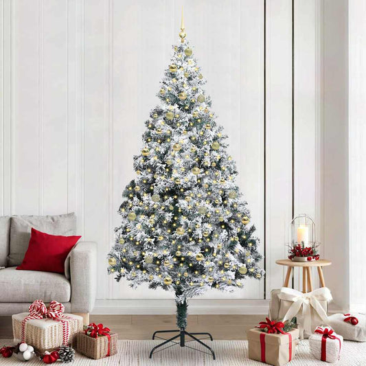 Mű karácsonyfa 300 LED-del Zöld 240 cm PVC és Acél és Műanyag