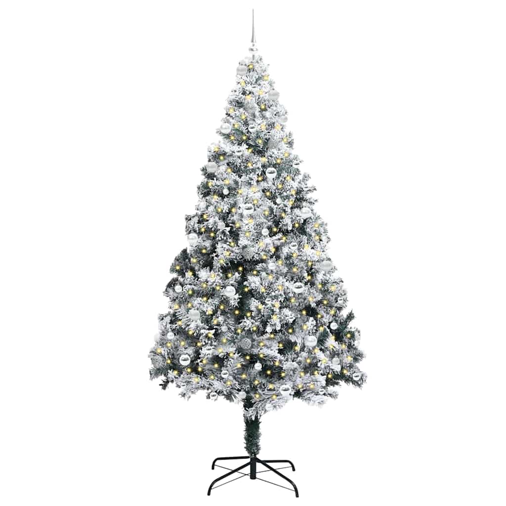 Mű karácsonyfa 300 LED-del Zöld 240 cm PVC és Acél és Műanyag