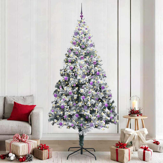 Mű karácsonyfa 300 LED-del Zöld 240 cm PVC és Acél és Műanyag