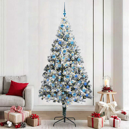 Mű karácsonyfa 300 LED-del Zöld 240 cm PVC és Acél és Műanyag