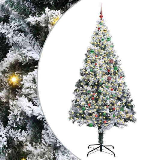 Mű karácsonyfa 300 LED-del Zöld 240 cm PVC és Acél és Műanyag