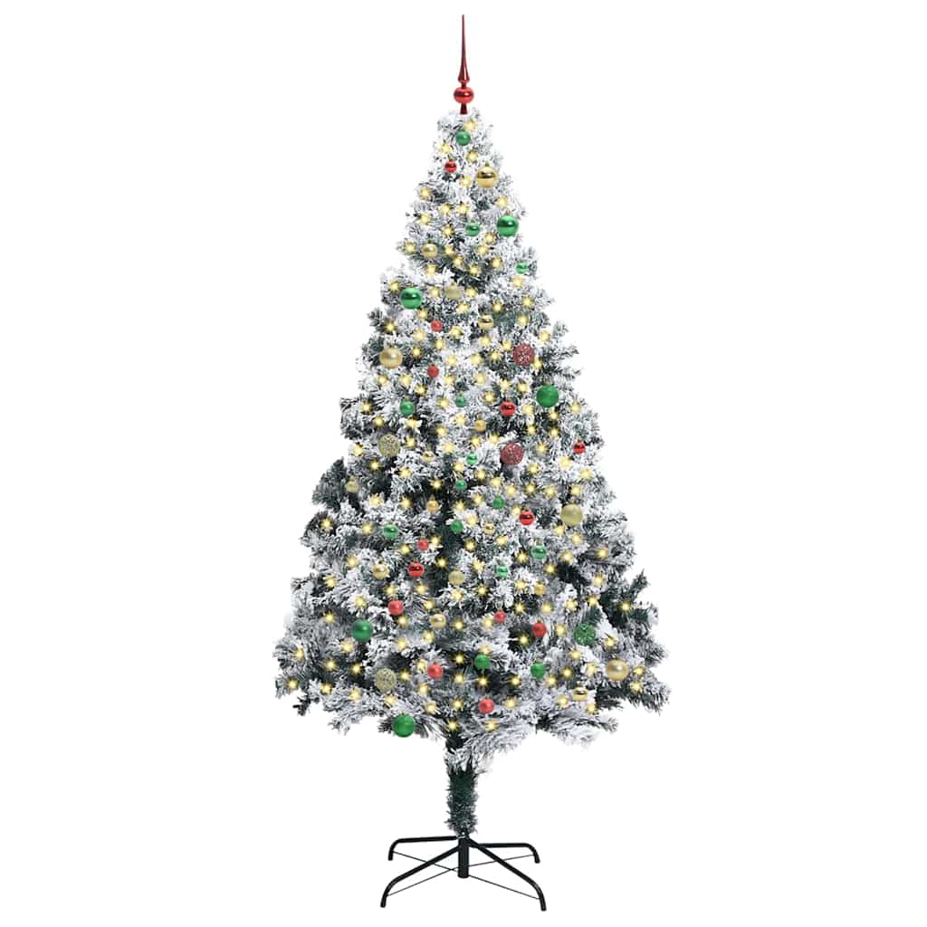 Mű karácsonyfa 300 LED-del Zöld 240 cm PVC és Acél és Műanyag