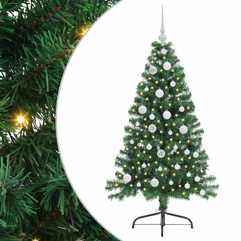 Mesterséges, előre világított karácsonyi fa Zöld 120 cm PVC