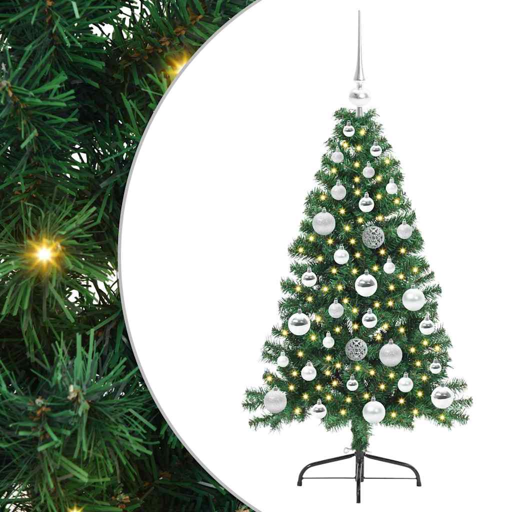 Mesterséges, előre világított karácsonyi fa Zöld 120 cm PVC