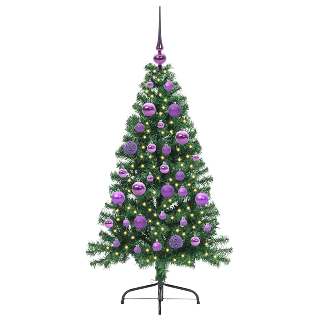 Műfenyő Elővilágított Karácsonyfa Zöld 120 cm PVC