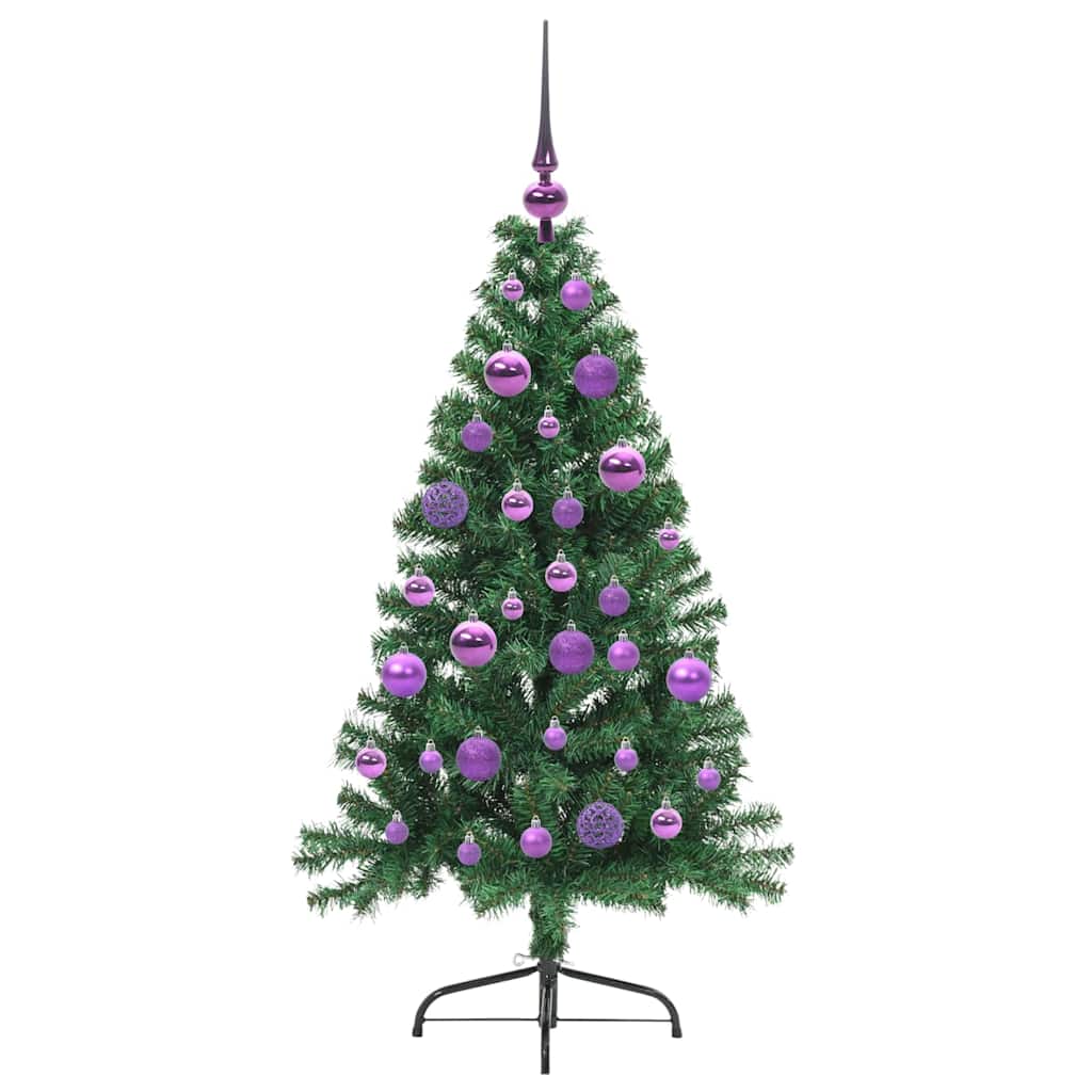 Műfenyő Elővilágított Karácsonyfa Zöld 120 cm PVC