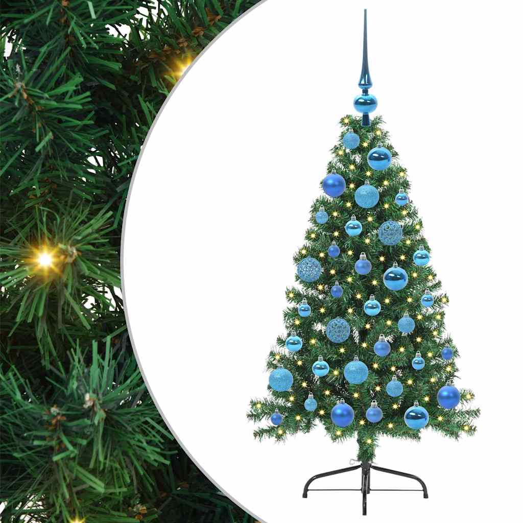 Mesterséges, előre világított karácsonyi fa Zöld 120 cm PVC